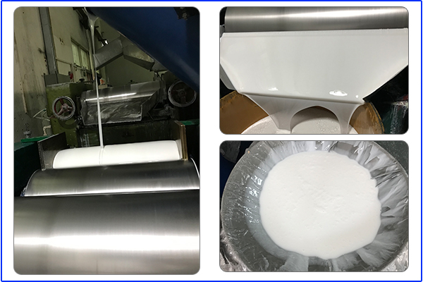 碾壓、過(guò)濾液體膠步驟